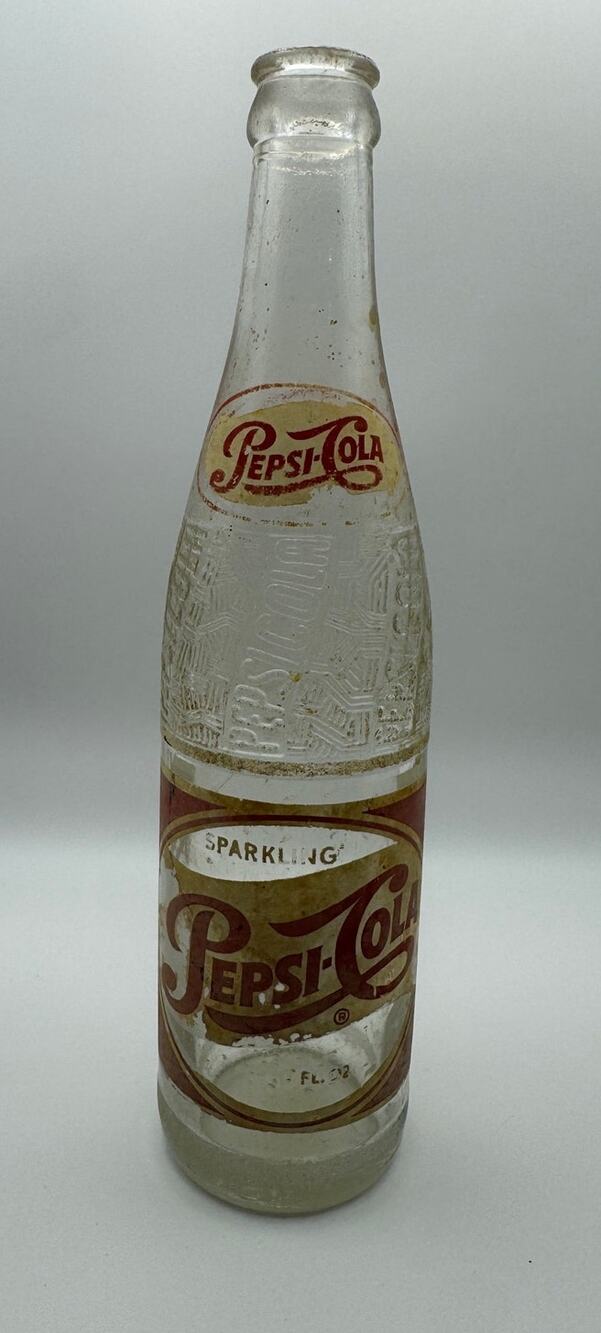 Vintage 10 oz. Pepsi Cola glass embossed bottle Johnson City, TN bottling